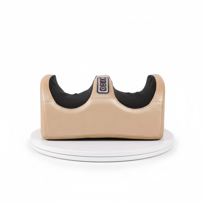 Appareil masseur pour pieds beige avec commande facile, conçu pour un confort maximal à domicile. Idéal pour la relaxation et le bien-être des pieds après une longue journée.