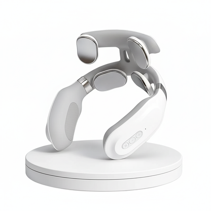 Masseur cervical intelligent avec technologie EMS, 4 têtes de massage, fonction de chaleur et commande facile, conçu pour soulager les douleurs du cou et des épaules.